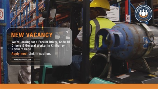 We are looking for a Forklift Driver, Code 10 Drivers & General Workers in Kimberley, Northern Cape. If this opportunity excites you and you’d like to learn more, we encourage you to apply! Simply visit https://measuredability.com/jobs/, search for “Forklift Driver, CODE 10 & General Worker” and submit your CV today. Our Client Based at Kimberley is looking for a Forklift Driver, to safely operate forklift equipment. Code 10 Truck Drivers and General Workers to perform general labour duties to s