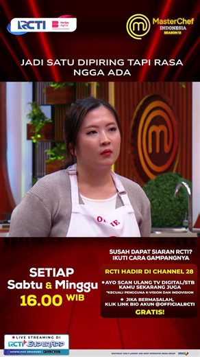 Chef Norman sampai nyium sesuatu di hidangan @oline.mci13, apa kira-kira nih? RCTI Hadir di CHANNEL 28, ikuti cara mudahnya: * Aktifkan LCN lalu scan ulang STB Kamu * Scan otomatis TV Digital Apabila masih bermasalah dengan siaran @officialrcti ditempat kamu? Silahkan cek link berikut ya ⬇️⬇️⬇️ https://bit.ly/LayananSolusiDigital Atau, Hubungi Nomor Whatsapp MNC HELPDESK DI 08569003900. GRATIS!!! #MasterChefIndonesiaSeason13 #MasterChefIndonesia #MCIS13 #MCIS13diRCTI