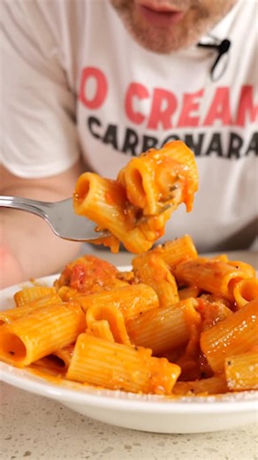 ITALIAN FOOD RECIPES 🇮🇹🍝🎥 on Instagram: "PASTA ALLA ZOZZONA😏🍝 It’s time to get down and dirty with Rome’s famous “dirty pasta” . It’s the cousin of Carbonara and the brother-in-law of Amatriciana, the best of both worlds! Comment ‘RECIPE’ to get the step by step instructions! INGREDIENTS 10.58 oz Rigatoni Pasta 300g 3 free range/organic eggs 1 thick pork Italian sausage 5.29 oz Guanciale 150g ½ Onion chopped finely 28.2 oz Peeled tomatoes 2 x 400g cans Pecorino Romano cheese as much as you