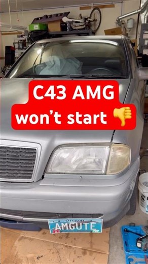 No Crank, No Start. ￼Let’s check the engine 🔧😂 #mercedesamg #diy #carproblems #Shorts