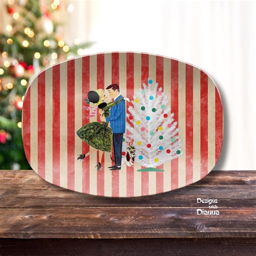 Retro Christmas Platter Mid Century Modern Serving Tray Vintage Kitchenware Holiday Decor Housewarming Gift Fun 1950s Kitsch Christmas Plate - Etsy