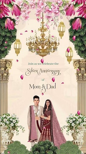 Wedding Anniversary Invitation Video Templates | Anniversary Invitation Video | Invito AI-1399