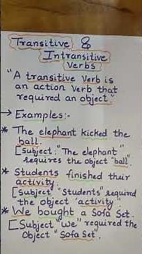 Transitive Verbs | Intransitive Verbs#verbs #viralvideos Basic # Grammar # english #shorts