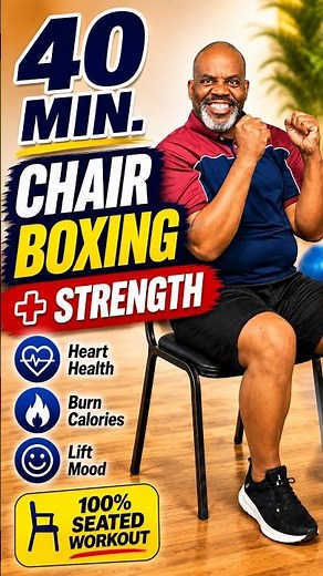 Sit and Jab Chair Workout # #pauleugene #chairworkout #cardioboxing