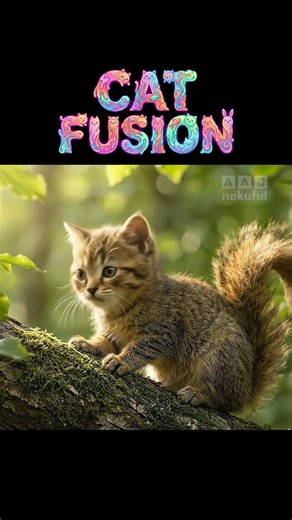 What if a Cat had a Squirrel Tail? 🐱🐿️ Unbelievable Hybrid! #Shorts