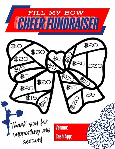 Fill My Bow Printable Cheer Fundraiser | PNG, PDF, and Canva Template | Customizable Cheerleading Fundraiser - Etsy