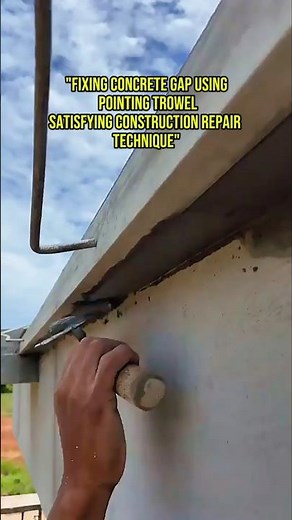 Fixing Concrete Gap Using Pointing Trowel | Satisfying Construction Repair Technique