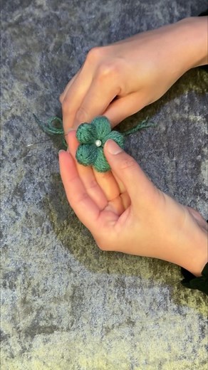 Embroidery woolen flower making using Brush - Flower Making Trick - DIY #shorts #diy