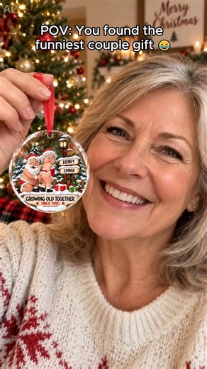 The Funniest Personalized Christmas Gift for Couples - Personalized Round Glass Ornament