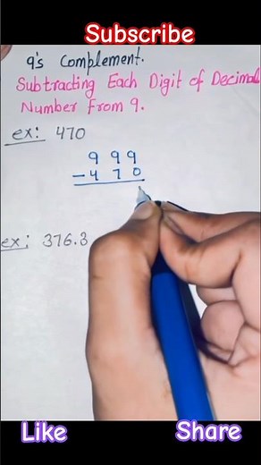 9's complement #maths #mca #shorts