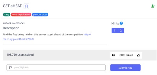 PicoCTF 2021: GET aHEAD — Write-up Web Exploitation (Easy)