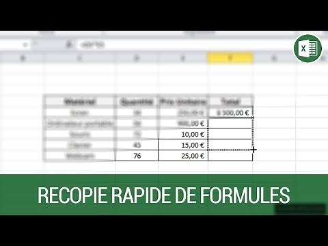 Recopier rapidement des formules sur Excel