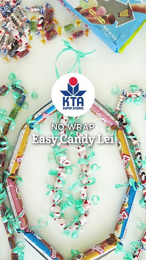 Need a lei in a pinch?! These Easy Candy Lei don't need a wrap, net or casing! Just ribbon and twist tie candy! GET CRAFTIN': 🍬 Cut ribbon into 6 to 8 inch lengths. 🍬 Any type of candy with a twist wrapper works well for this lei. 🍬 Layer the wrapper ends over each other and tie together with a ribbon. 🍬 Repeat until your desired length lei length. *Depending on the height of the recipient, the lai may need to be longer or shorter. 🍬 When the desired length is reached, tie the two ends toge