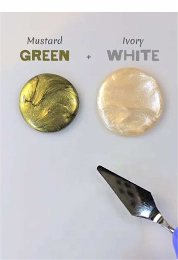 1st Acid Green Venetion Red 2nd Mustard Green Lvory White Color Mixing #art #artist #craft #pant #colormixing