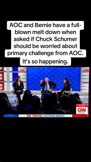 2K views · 34 reactions | AOC and Bernie Sanders Crashout at there CNN townhall when asked about a Schumer primary  | Leon Caviness | Facebook