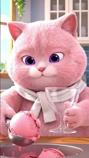 🍓 PIKO MAKES STRAWBERRY ICE CREAM – Sweetest Cat Moment Ever! 🍦😺