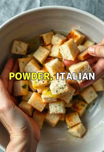 Transform Leftover Bread into Gourmet Croutons. #Shorts