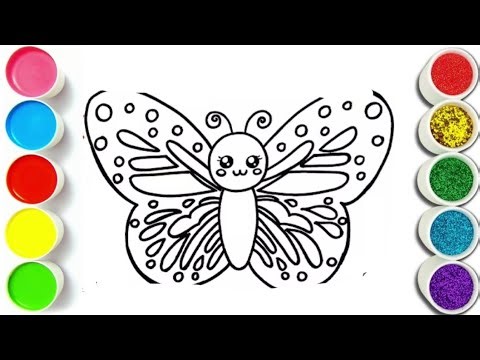 How to draw Butterfly 🦋🌈 Drawing painting and Coloring for kids and