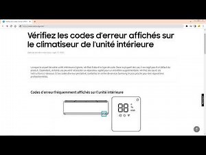 CODES ERREURS DES CLIMATISEURS SAMSUNG
