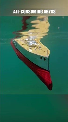 Cardboard ship sinking, battleship model sinking in the sea, underwater footage #shipwreck #rcships