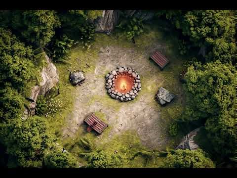 Animated map | A campfire in the forest | ambient sounds for VTT
