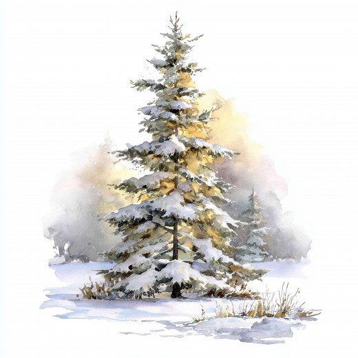 23 Winter Christmas Tree Clipart, Printable Watercolor Pine Tree Images, High Quality Jpgs, Digital Download, Commercial Use, Junk Journals - Etsy