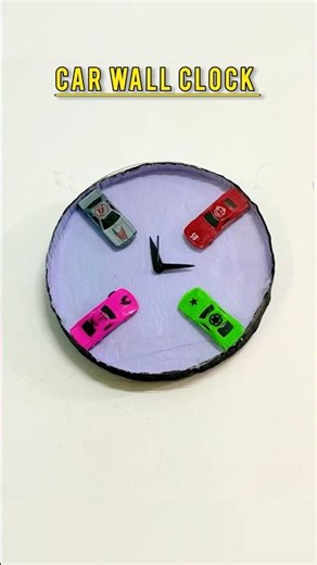 How to mack a car wall clock #car #diy #shortvideo #craft #clock #craftyhome #cardboard