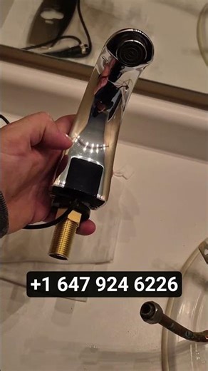 replacing washroom faucet with touchless Automatic Faucet #plumbing #plumbingtime