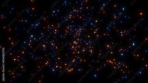 Confetti.Colourful festive animation of confettis shooting out from bottom of screen. Render animation. Confetti party explosion effect- Double burst of festive colourful particles. firecracker effet Stock Video