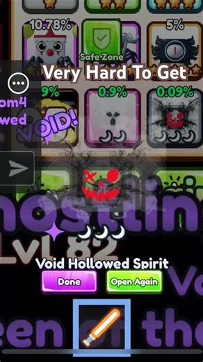 #roblox Saber simulator Hatching 1 and 15k chance Hallowed Spirit In Shiney And Void version 🥚 ￼￼