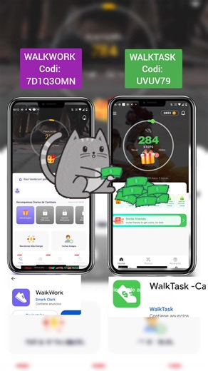 walktask y walkwork las dos mejores apps para ganar por caminar, como funciona el código para obtener energías #walktask #walkwork #apps #app #tendencia