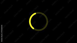 Animated loading circle icon: background upload or download animation with waiting symbol and Alpha Channel.