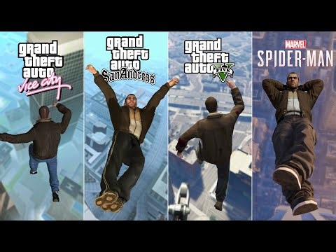 Niko Bellic Jumping from Highest Points in Every GTA Game — Including Spider-Man Remastered
