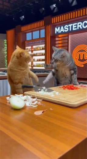 Orange Cat Gets Slapped at MasterChef show 🐱🔥 #cat #funnycat #funny #funnyanimal #aivideo