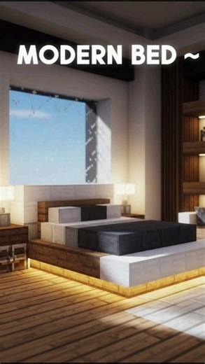 Modern Bed in Minecraft 🔥 | Aesthetic Bedroom Build | #shorts