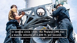 Fire Controlman 2nd Class Ben Palo, from Ellenville, N.Y., discusses the close-in weapons system after it is fired during a live-fire exercise aboard the amphibious dock landing ship USS Germantown (LSD 42). Germantown, part of America Expeditionary Strike Group, is operating in the 7th Fleet area of operations to enhance interoperability with allies and partners, and serves as a ready response force to defend peace and stability in the Indo-Pacific region. (U.S. Navy video by Mass Communication