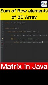 Sum of row element of 2d array in java | Sum of 2d array | Sum of matrix #java #shorts #learnjava