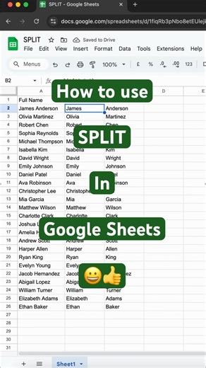 Stop Manually Splitting Names—Use This Instead #spreadsheet