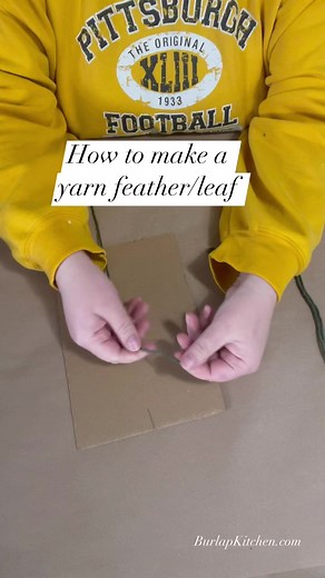 108K views · 2.4K reactions | How to make a yarn feather/leaf. Let me know if you have or plan to try this one. #yarnlove #yarncrafts #easycrafts #simplecrafts #feathers #craftcommunity #burlapkitchen #yarnlove #learning | Burlap Kitchen | Facebook