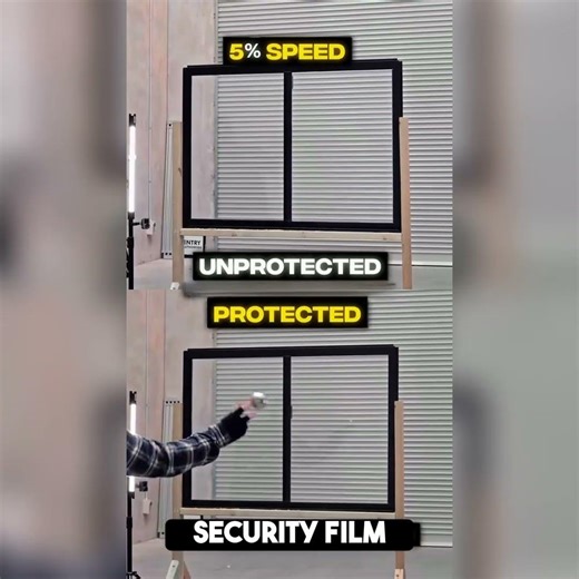 Regular Glass vs Security Film (Impact Demo)