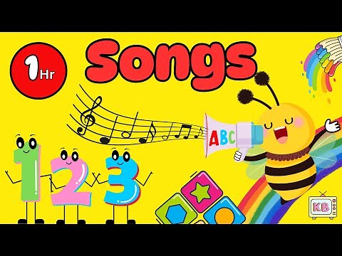1 Hour | 4 in 1 Songs | ABC Phonics + Numbers 123 + Colors + Shapes | Learning Songs | Kids Learning