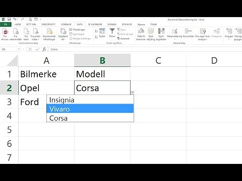 Excel på norsk: Datavalidering med dynamiske lister