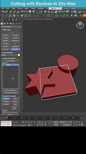 🔹 3ds Max Boolean: Cutting Objects with Precision! #shorts #3dsmax #boolean