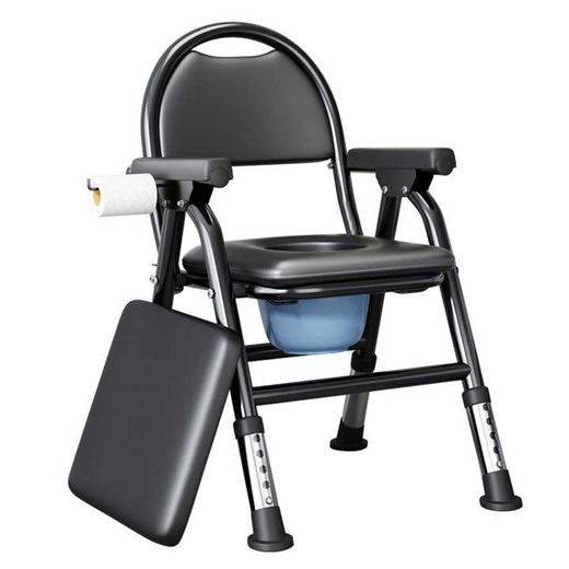 Folding  5-level Adjustable Commode Chair With Toilet Seat Wholesale Commode Chair Toilet Chair for Elderly and Disabled