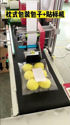 Pillow Packing Machine with Labeling System | Automatic Packing and Labeling Line #machine