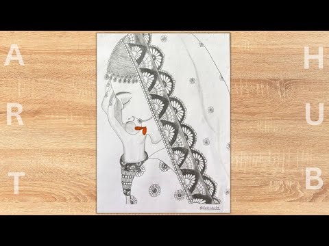 How To Draw A Traditional Bride 👰‍♀️✨|| step by step tutorial vedio✍️ ||