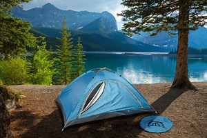 This camping tent fits three people comfortably and it's under $30!