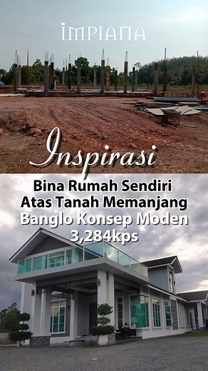 Inspirasi Bina Rumah Sendiri Atas Tanah Memanjang, Banglo Konsep Moden 3,284kps Berpeluang membina mahligai impian dengan idea dan konsep sendiri memang lebih puas hati. Istimewanya rumah banglo yang terletak di Jerantut ini dibina atas tanah berkeluasan jenis memanjang 11,000kps dengan binaan rumah 3284 kps. Sekaligus menjadikan pemilik kediaman yang juga seorang kontraktor lebih kreatif dalam membina pelan lantai dan dekorasi kediaman untuk merealisasikan rumah impiannya. Semoga menjadi inspir