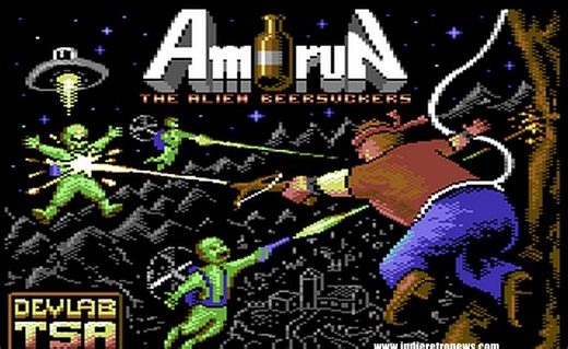 Amirun and the Alien Beersuckers - A fabulous Pooyan clone released for the C64 by Devlab-TSA