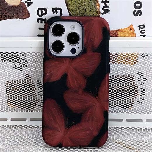 Burgundy Red Butterfly Phone Case, Dark Botanical Aesthetic Cover, iPhone 17, 16, 15, 14, 13,12 Pro Max, S25, S24, S23 S22 Plus Ultra - Etsy
